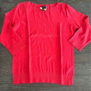Ann Taylor L 3/4 sleeve summer weight sweater red.